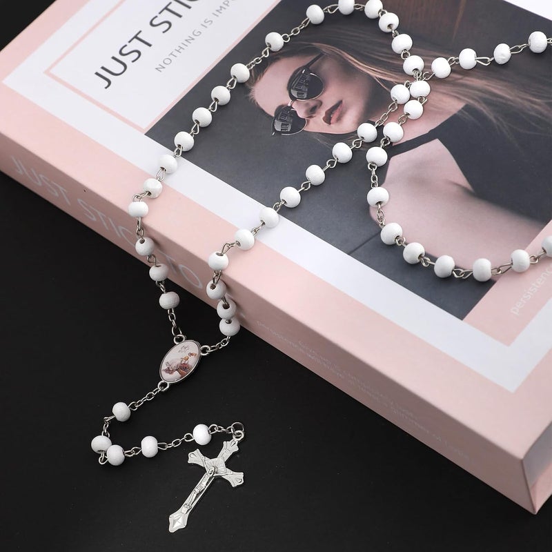 Brilucky 12 PCS Guardian Baby Angel White Bead Scented Rosaries For Baptism Gifts Girls Boys,Rosaries In Bulk For First Communion Party Favors Guests,Rosarios Catolicos 12 Pack Para Recuerdos De Bautizo - Image 5